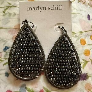 Marlyn Schiff tear drop beaded earrings